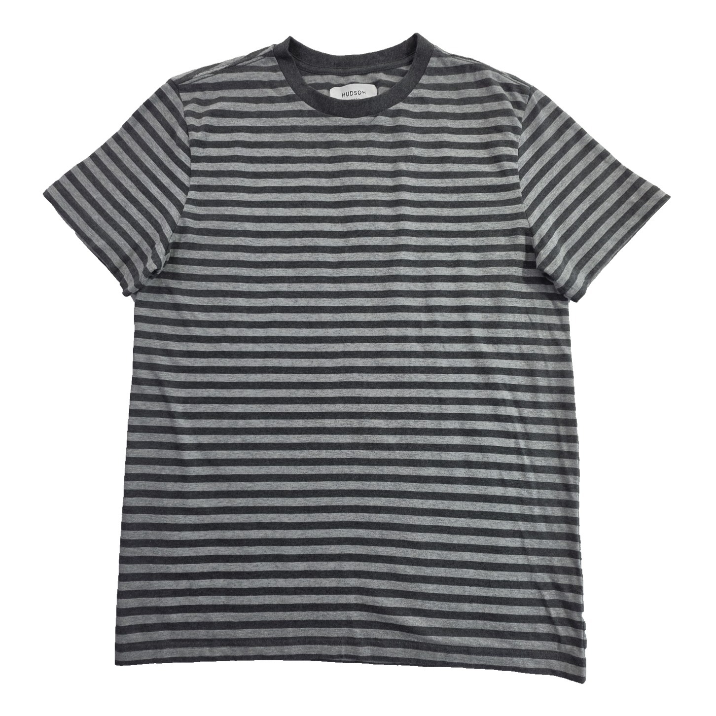 Hudson North Men's M Organic Cotton Striped T-Shirt Gray White Crew Neck Nwt